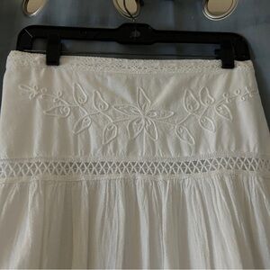 White Scully Peruvian Cotton Maxi Skirt